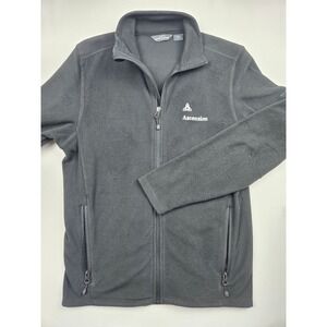 Eddie Bauer Womens Fleece Jacket Small Black Full Zip Ascension Logo